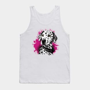 Dalmatian with a splash of color Tank Top
